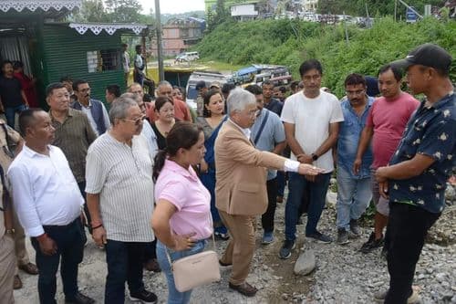 MP Rajya Sabha inspects Pakyong Bazar to address infrastructure challenges